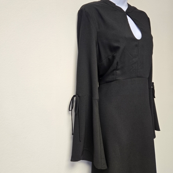 ECI New York Bell Sleeve Fit & Flare Dress Black 14 - Picture 4 of 13